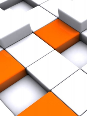 3d Orange Cubes Wallpaper