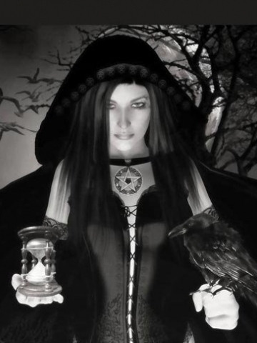 Black and White Wiccan Female Wallpaper