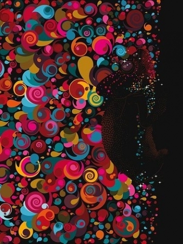 Colorful Red Abstract Swirls Wallpaper