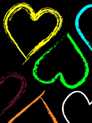 Drawn Hearts Wallpaper