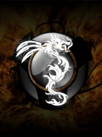 Fantasy Dragon White Wallpaper