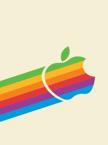 Flying Rainbow Apple Wallpaper