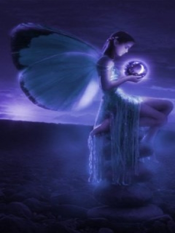 Glowing Blue Fairy Wallpaper