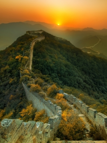 Great Wall of China Sunset Wallpaper