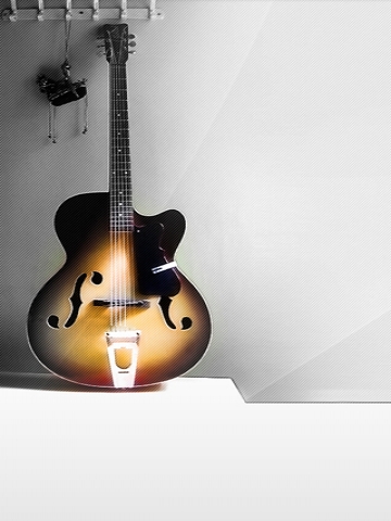 Guitar Black and White Background Wallpaper