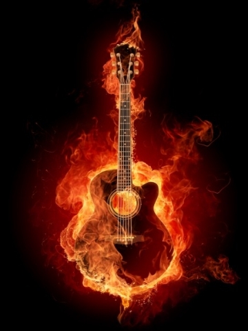 Guitar Flames Wallpaper