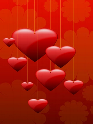 Hanging Hearts Wallpaper