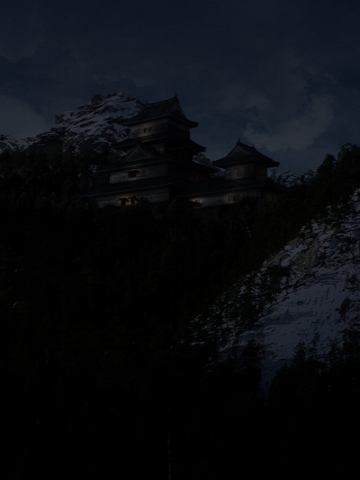 Japanese House at Night Wallpaper