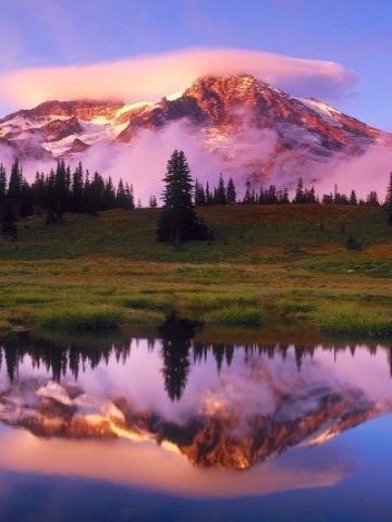Lake Mountain Reflection Wallpaper