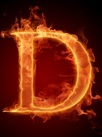 Letter D on Fire Wallpaper