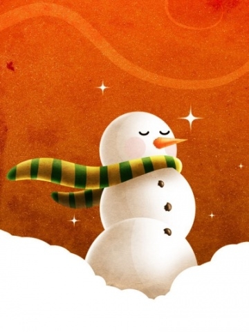 Orange Snowman Wallpaper