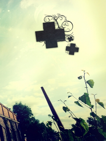 Red Cross Blocks in the Air Wallpaper