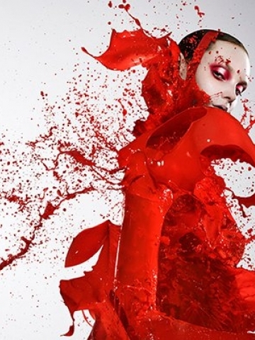 Red Woman Splash Wallpaper