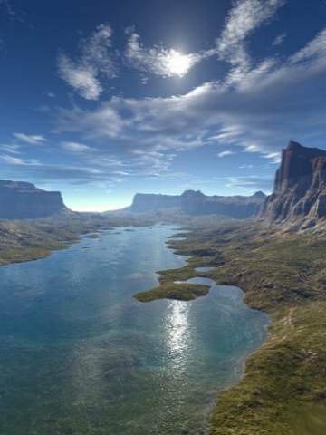 River in Valley Wallpaper