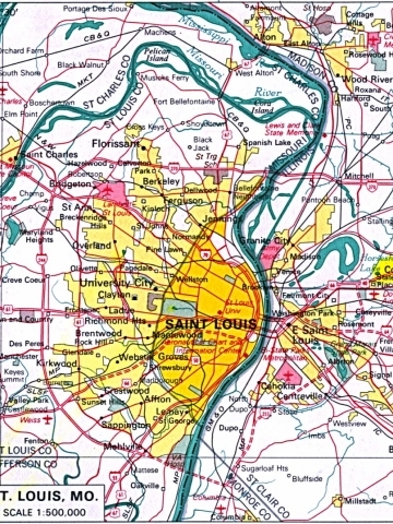 Saint Louis Geographic Map Wallpaper
