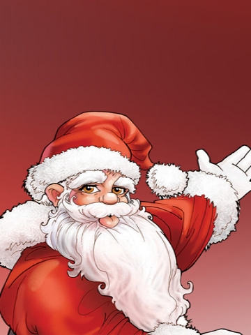 Santa Red Background Wallpaper