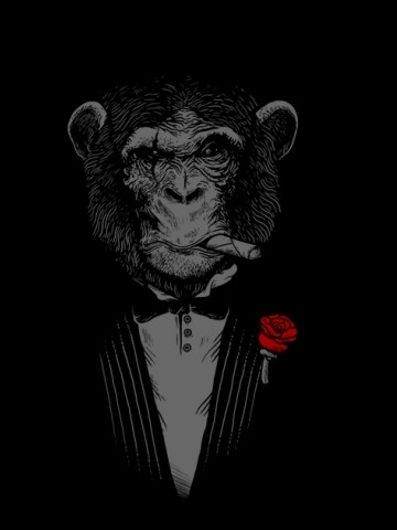 Smoking Chimp Wallpaper