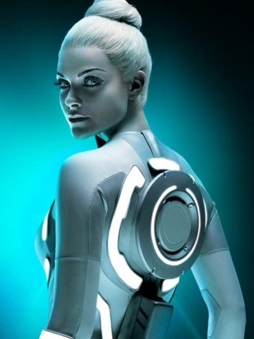 Tron White Female Wallpaper