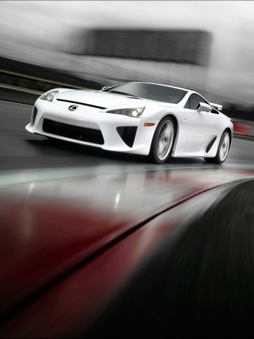 White Lexus on Track Wallpaper
