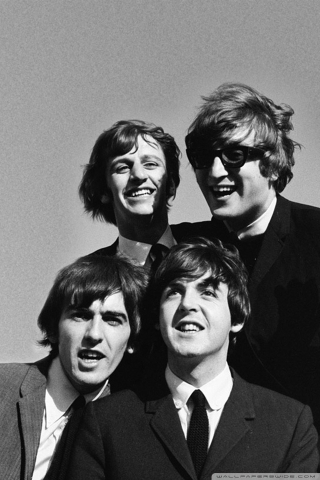 The Beatles Black and White Wallpaper