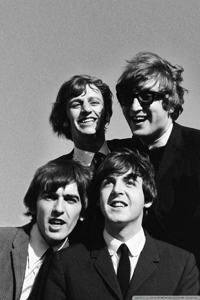 The Beatles Black and White Wallpaper